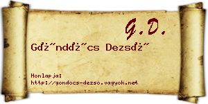 Göndöcs Dezső névjegykártya